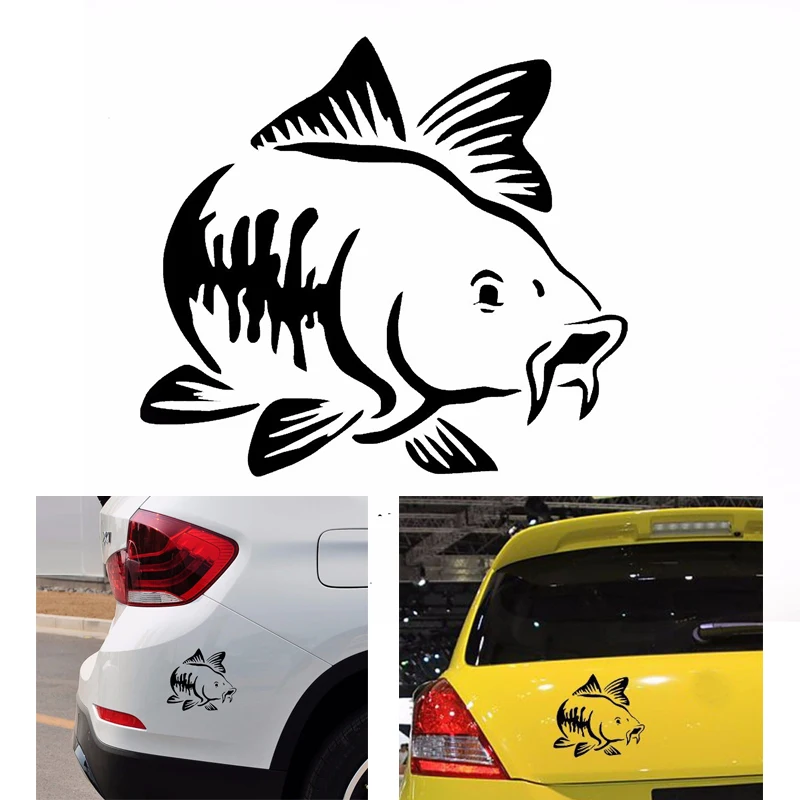 

2pcs/set Cute Carp Fish Car Sticker Window Stickers Reflective Car Styling Decoration Motorcycle sticker Auto Accessories