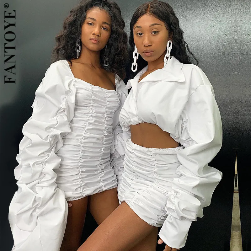 Женский Повседневный костюм FANTOYE из двух предметов с рюшами и длинным рукавом