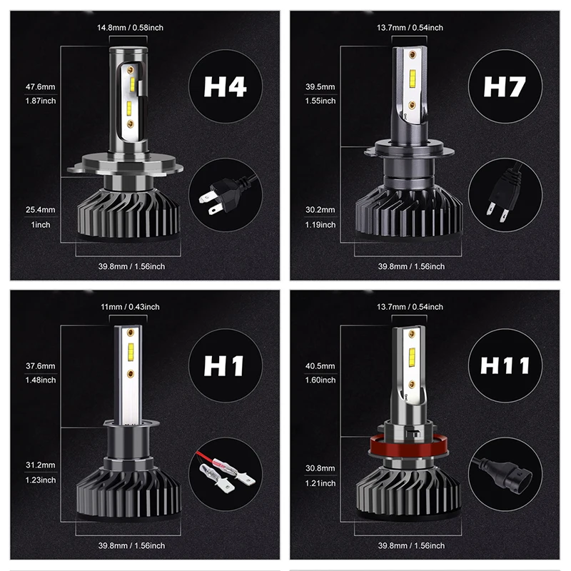 Автомобильные фары H4 светодиодный H7 16000LM H11 Светодиодная лампа для автомобильных