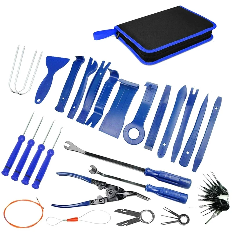 

Car Trim Removal Tool Kit Auto Pry Door Panel Dash Radio Fastener Tools Set 43PCS