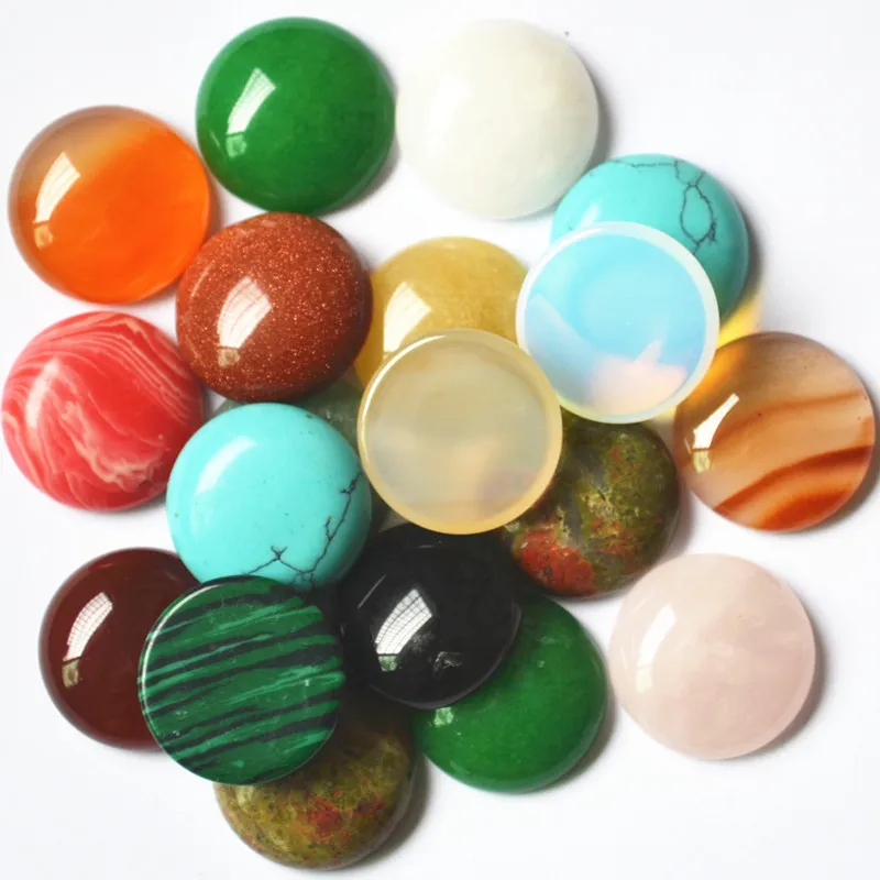 

Модные смешанные оникс опал Малахит тигровый глаз натуральный камень круглые кабошоны 20 мм * 20 мм 20 шт. Горячая новинка 2020 высокое качество