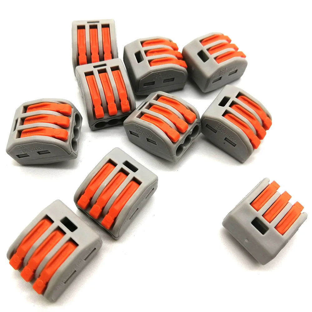 10 шт./лот 222-413 Универсальный компактный проводной соединитель 3-контактный