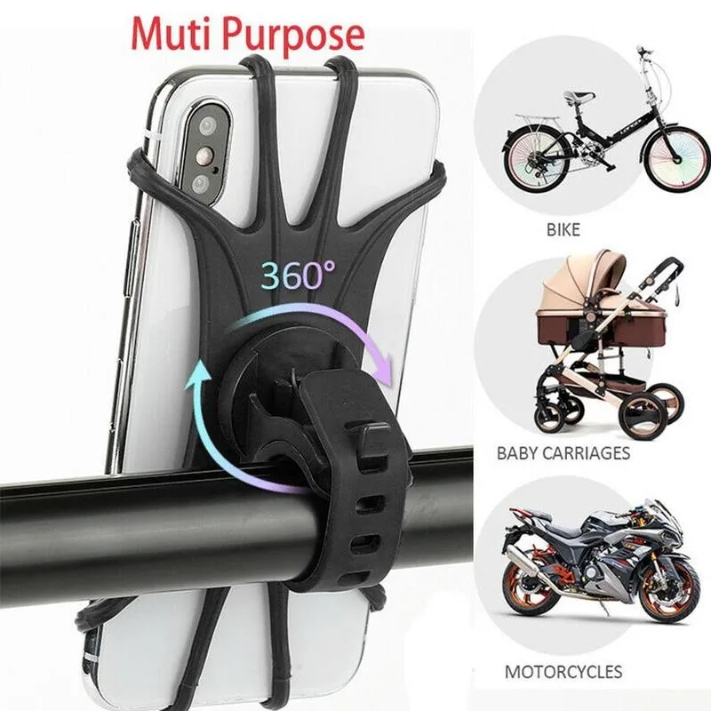

Bicycle Mobile Phone Holder Firmly Secure Universal Motorcycle Balance Car Silicone Bike Handlebar Stand Bracket Accessories
