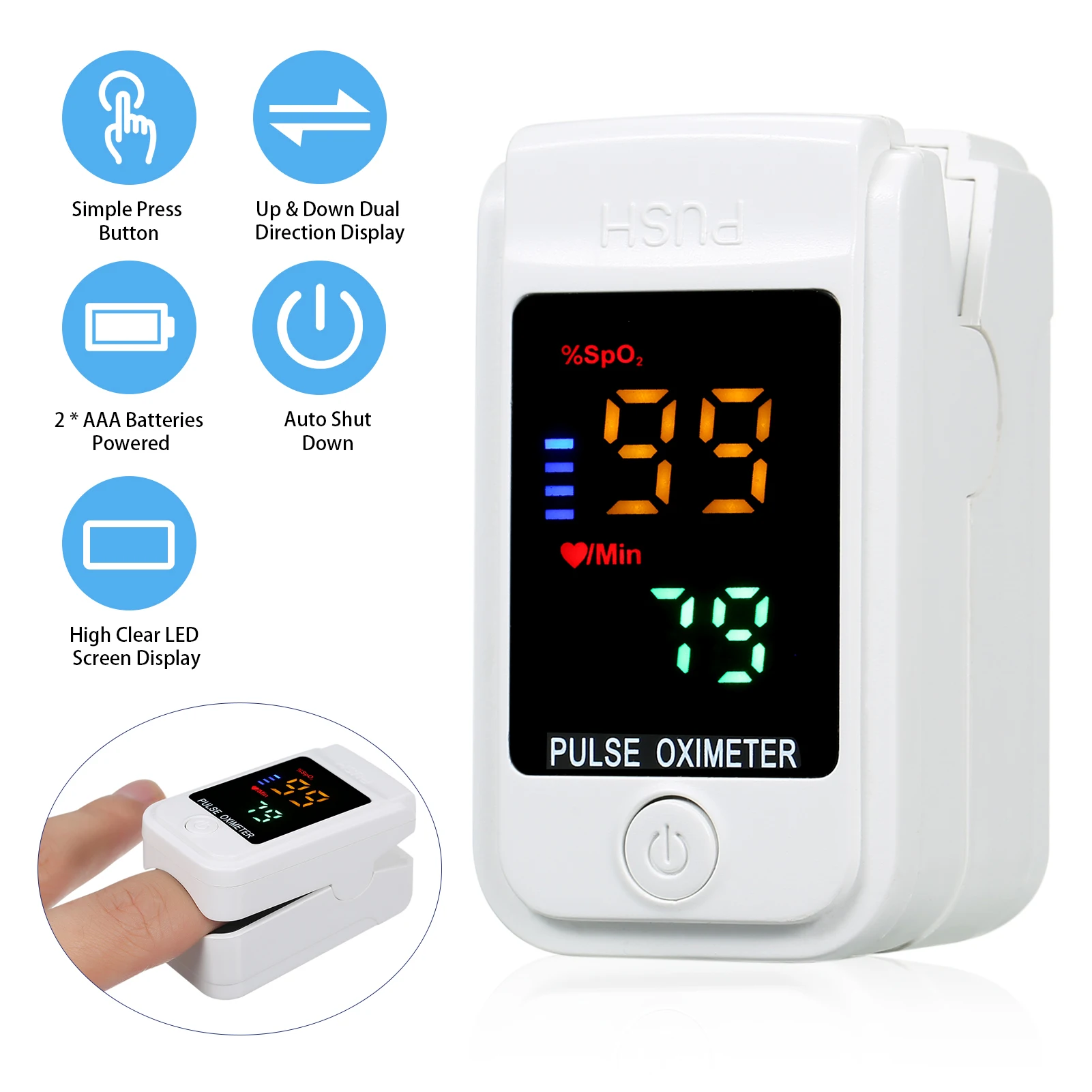 Монитор артериального давления на запястье с ЖК-дисплеем тонометр + пальчиковая