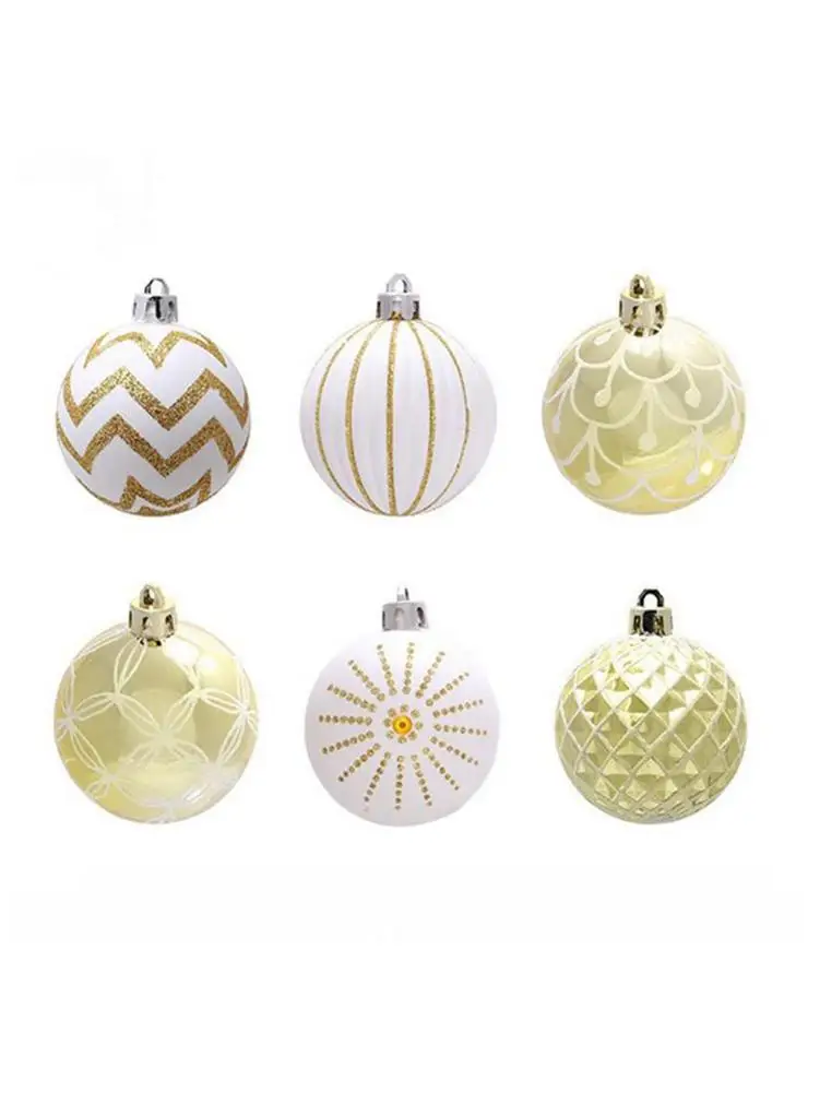 12 шт 7 см инновационные пластиковые красные Белые Рождественские шары ручной