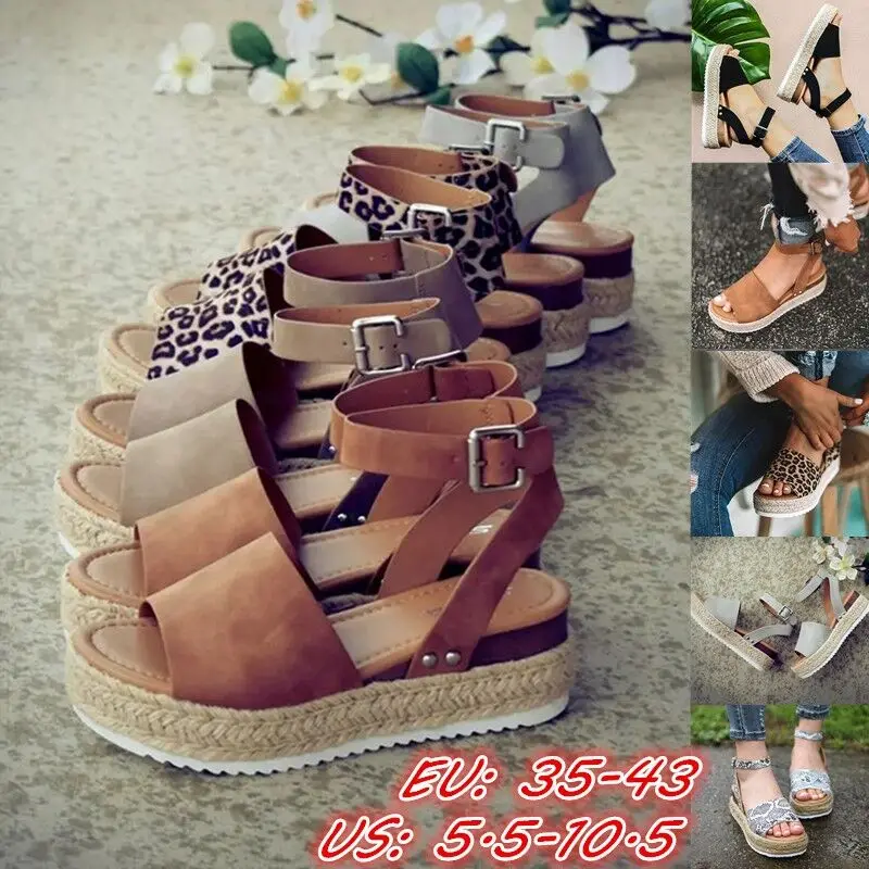 

Ladies Wedge Shoes Ladies High Heels Sandals Summer Shoes 2021 Flip-Flops Ladies Platform Sandals XL 35-43 Flat Sandals