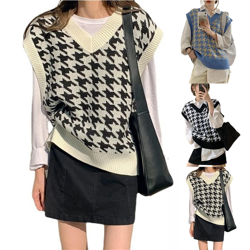 

Женский трикотажный свитер без рукавов, с V-образным вырезом