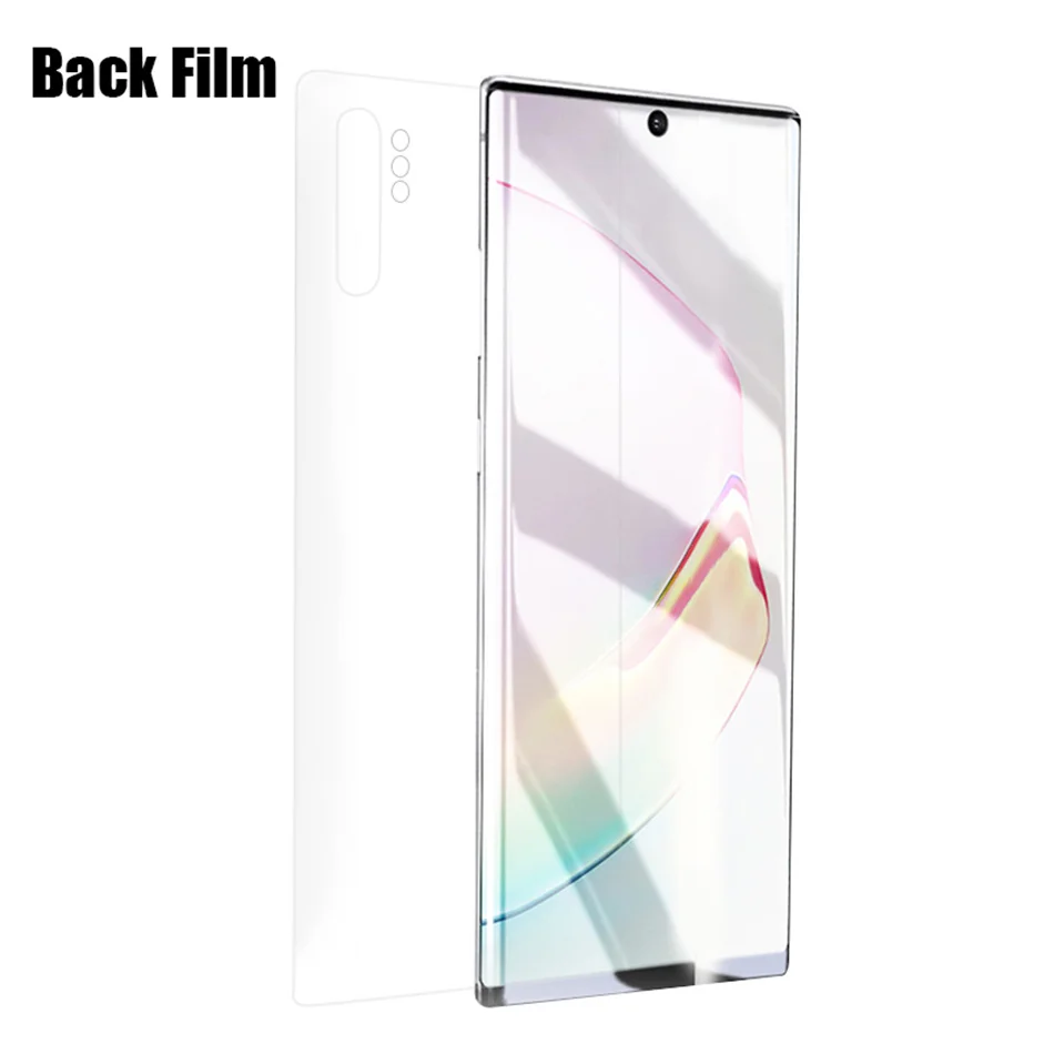 Back Film 100D изогнутая Гидрогелевая пленка для samsung Galaxy Note 10 Pro S10 S8 S9 PLus S10E, Защитная пленка для переднего экрана - Цвет: Back Film