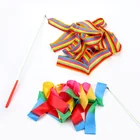 Гимнастические цветные ленты 2 м, 4 м, красочные ленты для спортзала, оборудование для ритмической гимнастики, танцевальная лента, балетные ленты, Вибрирующая штанга