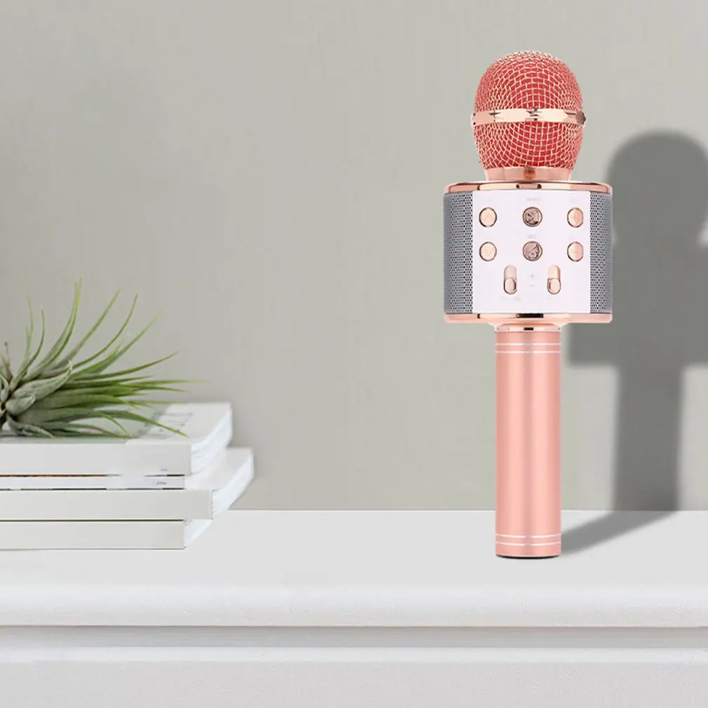 WS 858 беспроводной Bluetooth микрофон профессиональная Колонка для караоке ручной