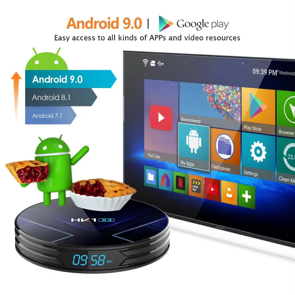 8K 24fps ТВ приставка Amlogic S905X3 4K 60Hz Android 9 0 Smart tv box 4 Гб ram 128 rom bluetooth Google Play|ТВ-приставки и