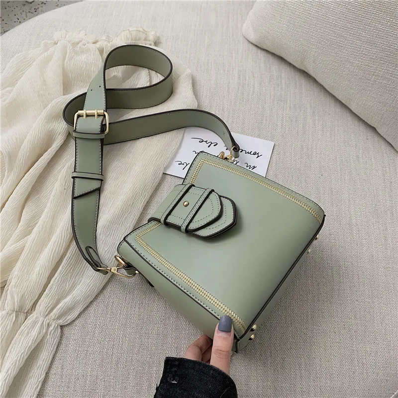 

Bags of Women 2020 New Girls Shoulder Bag PU Leather Large Capacity Ins Wild Messenger Fashion Bucket Bag Shoulder Bags