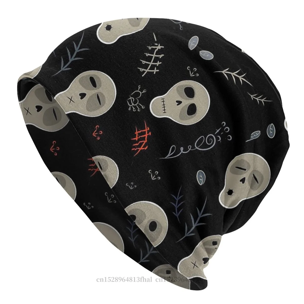 

Halloween Ghost Fear Pumpkin Outdoor Beanie Hats Scull Skullies Beanies Hat Bonnet Hipster Caps Men Women's Earmuffs