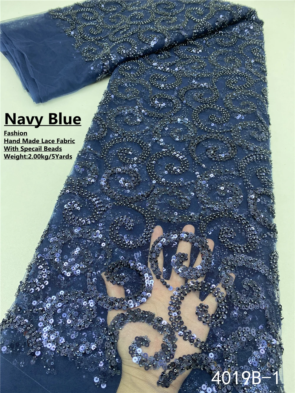 

XIYA African Net Lace Fabric 2021 High Quality Elegant Nigerian Wedding Lace Fabric Hand Made French Tulle Lace Material 4019B