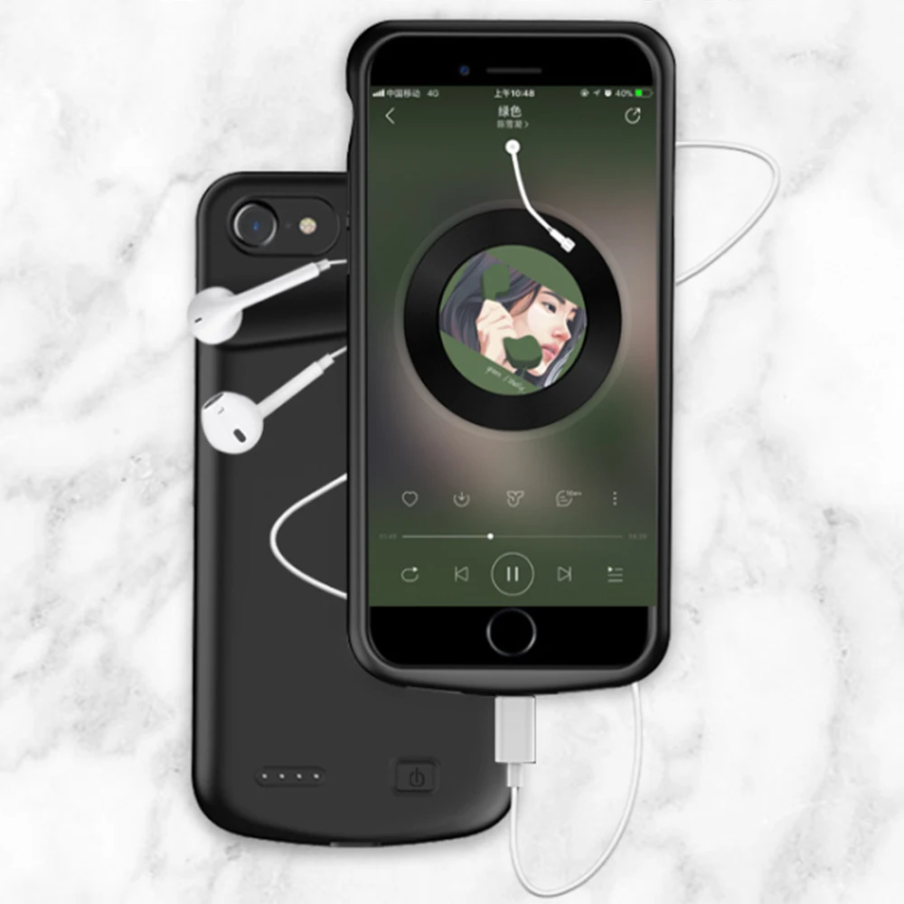 Чехол с аккумулятором для iphone 6 6S 7 8 Plus умный чехол зарядным устройством на