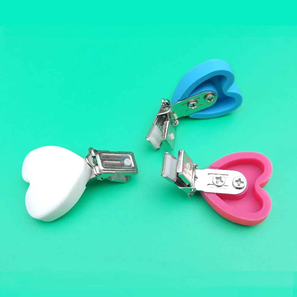 1 шт. силиконовый успокоитель в форме сердечка зажимы DIY детское кольцо для соски Прорезыватель пустышка для младенца ювелирные изделия игрушка Аксессуар Держатель Зажимы для прорезывателей