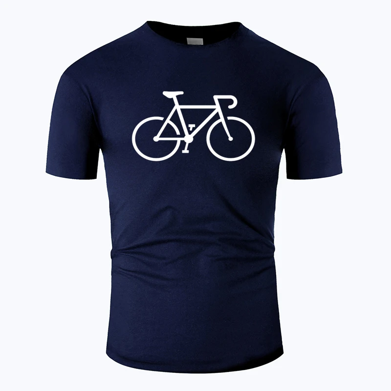 

Bicycle Line Art O Neck Cotton T Shirt Men and woman Unisex Summer Short Sleeve Designed Casual Tee