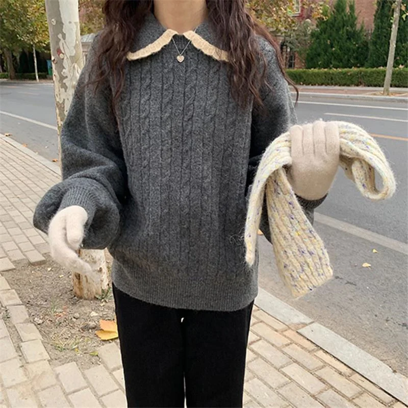 

Women New Knitted Sweater Sweet Girl Chic Top Women Sexy Casual Sweaters Ladies Basic Soft Women's Sweater Tops Female