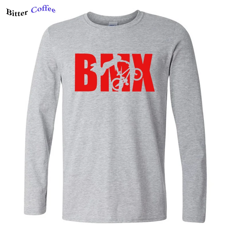 Осень с графическим принтом BMX найти велосипедные шлемы для мотокросса футболка в стиле хип-хоп Уличная одежда с длинным рукавом Футболка - Цвет: 11