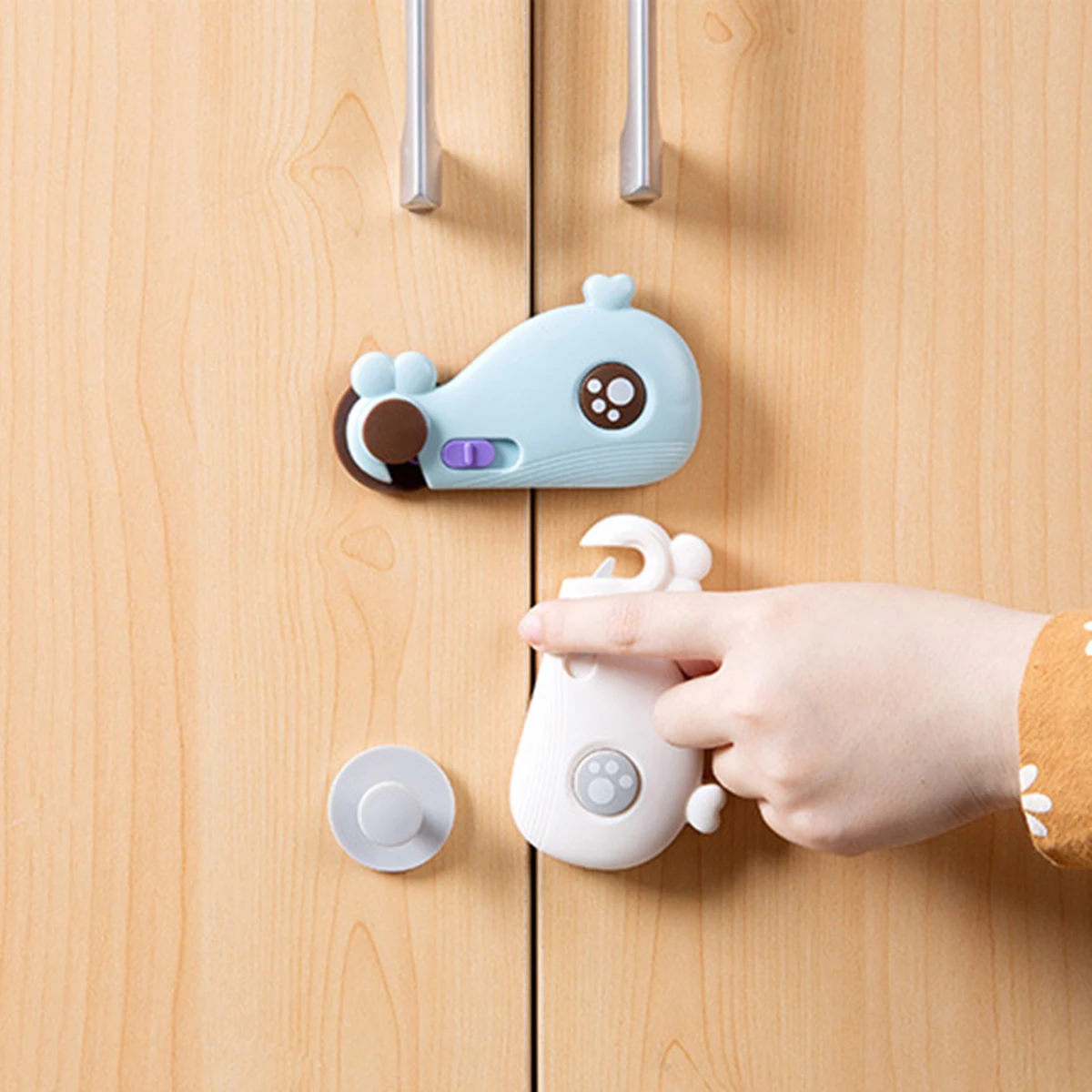 

Cartoon 4pcs Baby Doors Drawers Wardrobe Safety Locks Whale Toddler Child Cabinet Lock Baby Security Refrigerator Window Closet