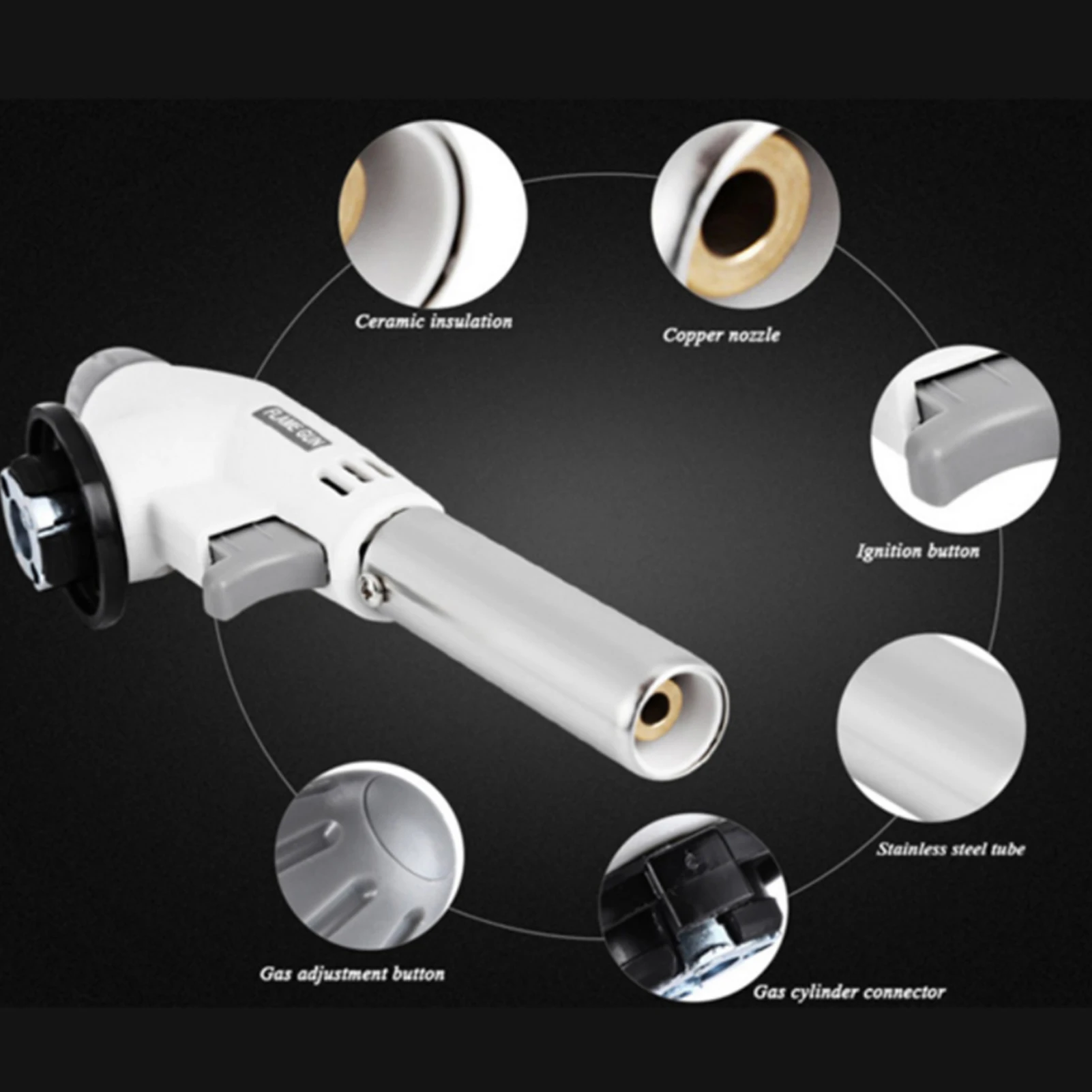 

Gas Gun Welding Gas Burner Flame Torch Soldering Butane Blowtorch Cooking AutoIgnition Heating Electronic Lighter For Camping