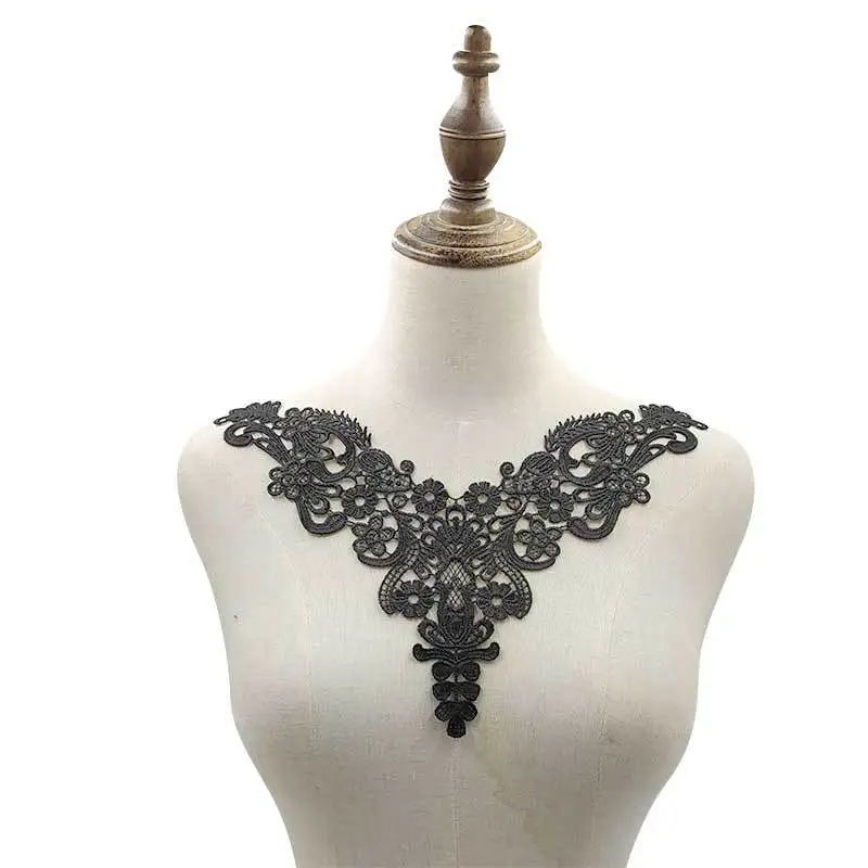 

10pcs embroidered fake lace collar trim diy women applique sewing supplies white black floral guipure neckline