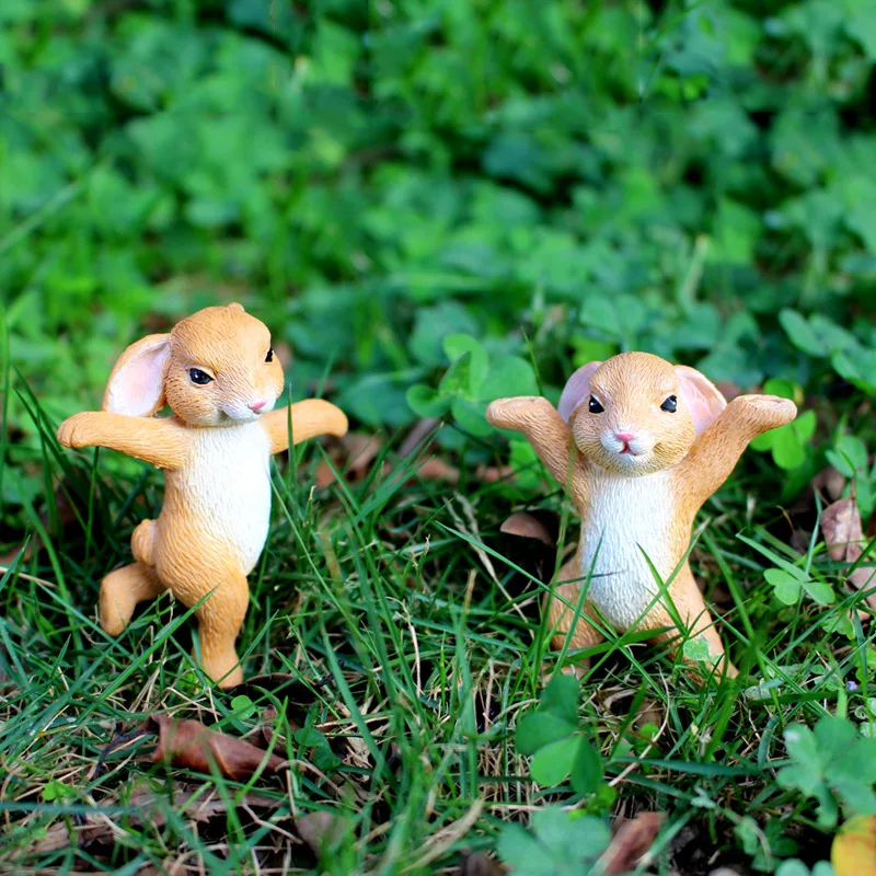 

Cute Bunny Set Plug-In Creative Animal Home Decor Garden Landscape Ornament Accessories Modern Gift TT-best