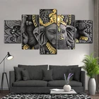 5 шт. HD-печать, статуя индуистского Ганеша, художественная картина, постер, гостиная, спальня, подвесная картина, украшение для дома без рамки