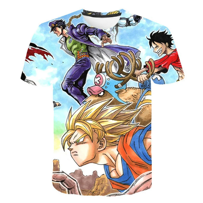 

Men's Short Sleeve 3D Printing Round Neck T-Shirt Anime Cartoon Castle King Summer New Style 2021