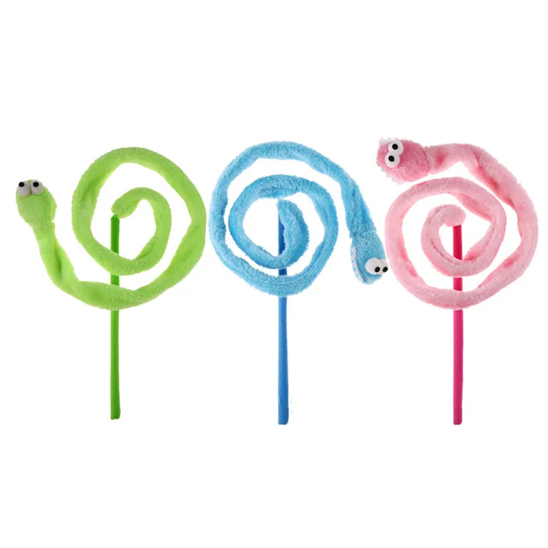 

Cartoon Snake Cat Stick Toy Mint Sound Cat Teaser Plush Interactive Toys for Cat Kitten Products Funny Cat Toys Pet Supplies
