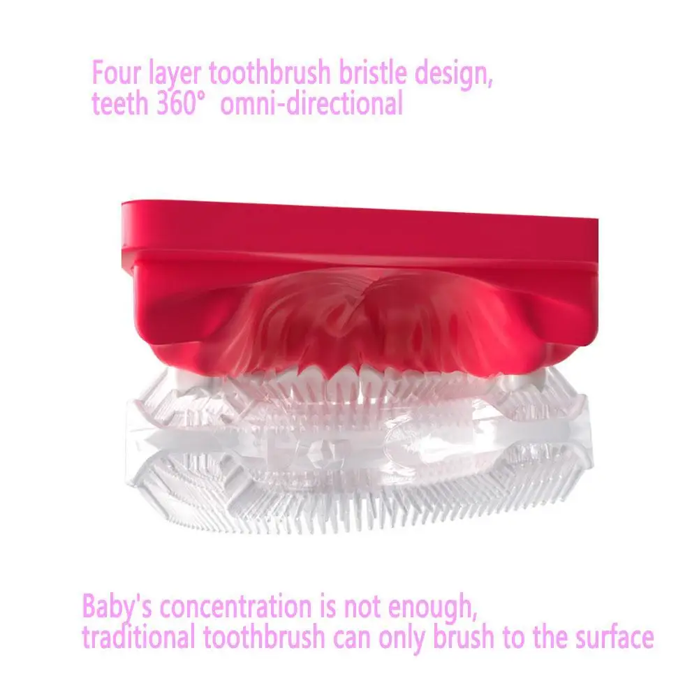 

Baby Toothbrush Children's Teeth Oral Care Cleaning Brush Convenient And Simple Silicone Baby Toothbrush For 1-3 Year Old