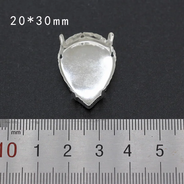 20x30mm pear 30p пустая основа установка пришивные стразы граненые хрустальные драгоценности Посеребренные пустые коготь для камня аксессуары для одежды ссылка 1 - Цвет: 20x30mm pear