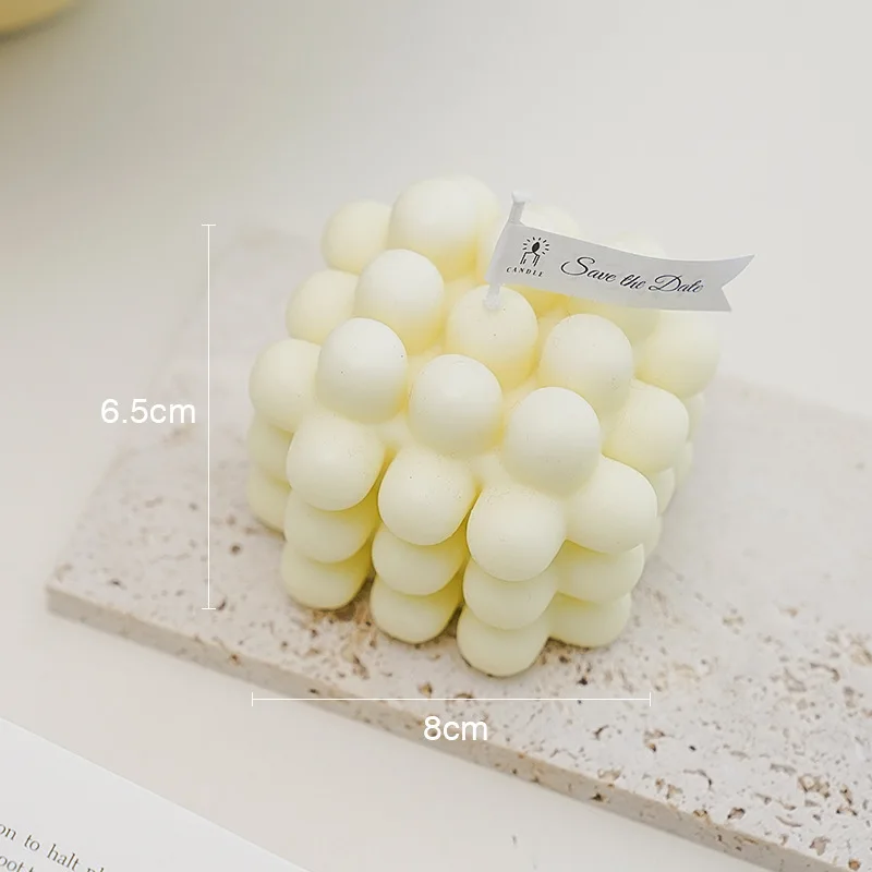 Свеча-Кубик Рубика в виде ракушки оригинальный подарок ручной работы для