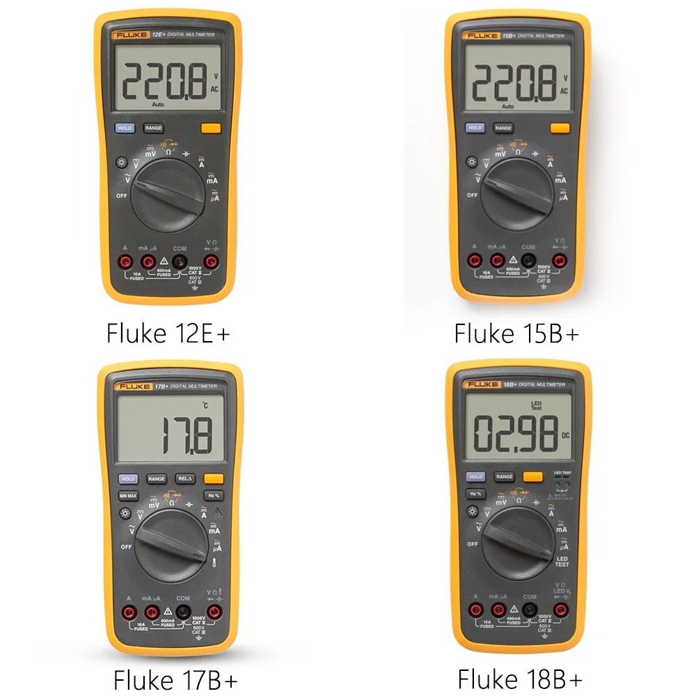 Цифровой мультиметр Fluke 15B + / 17B 18B 12E DMM AC DC R C Автоматический диапазон тестирования