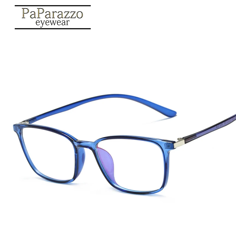 C4 Transparent blue Модные компьютерные очки анти-Синий Свет TR90 очки, Сохраняющие форму рамки ультралегкие квадратные оптические оправы для женщин и мужчин - Цвет оправы: C4 Transparent blue