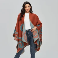 2021 fashion winter warm ponchos and capes for women oversized shawls and wraps cashmere pashmina female thick bufanda mujer