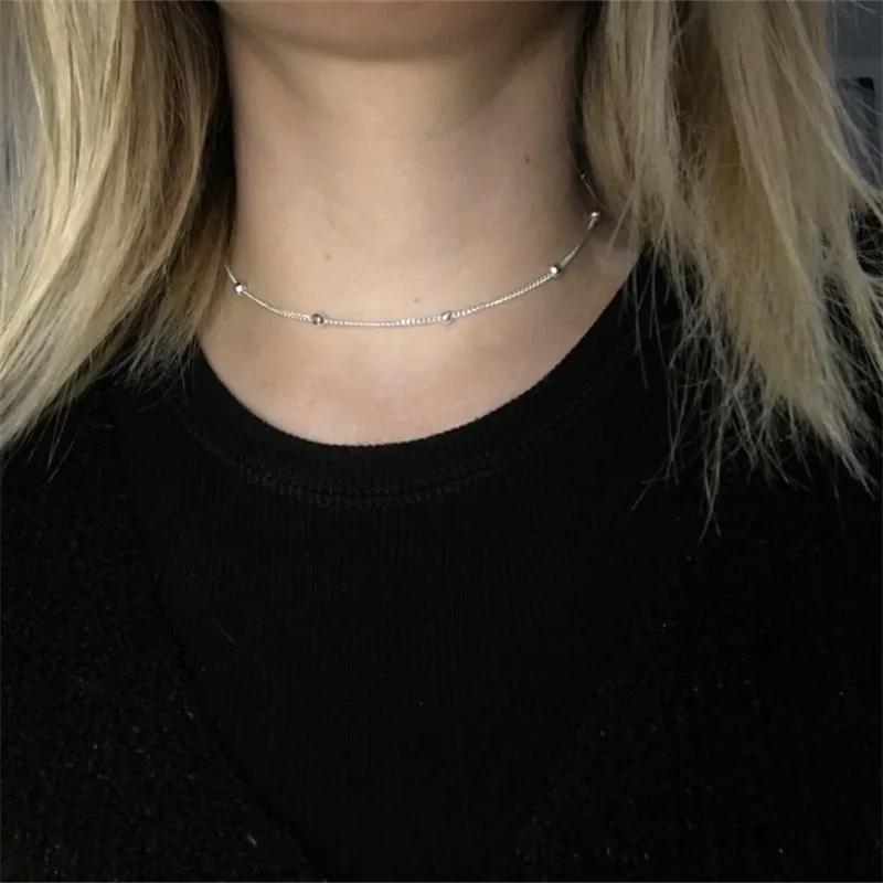 Женское колье-чокер с медными бусинами модное минималистичное Модная бижутерия