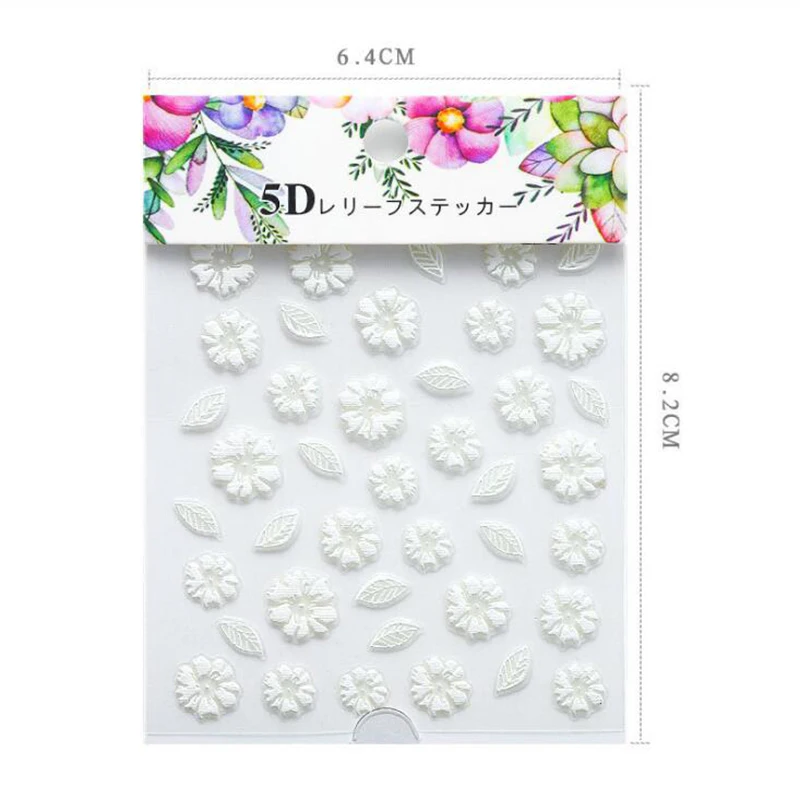 Рельефные 3D наклейки для ногтей Цветущий цветок милый Тип стикеры на ногти Nail Art