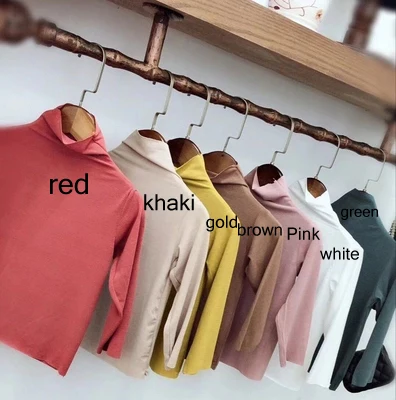 

girl fall clothes kids tshirts cotton girl shirt solid color baby girl camisetas turtleneck girls tops long sleeve baby clothing
