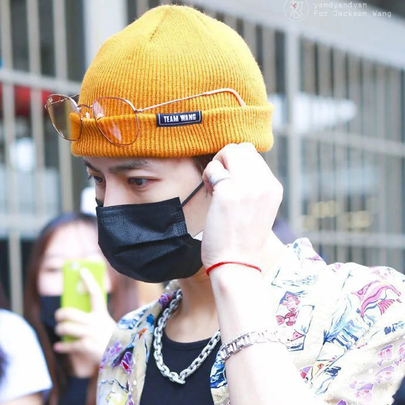 GOT7 JACKSON зеркальный альбом команда Ван буквы облегающая шапка|Мужская Skullies &