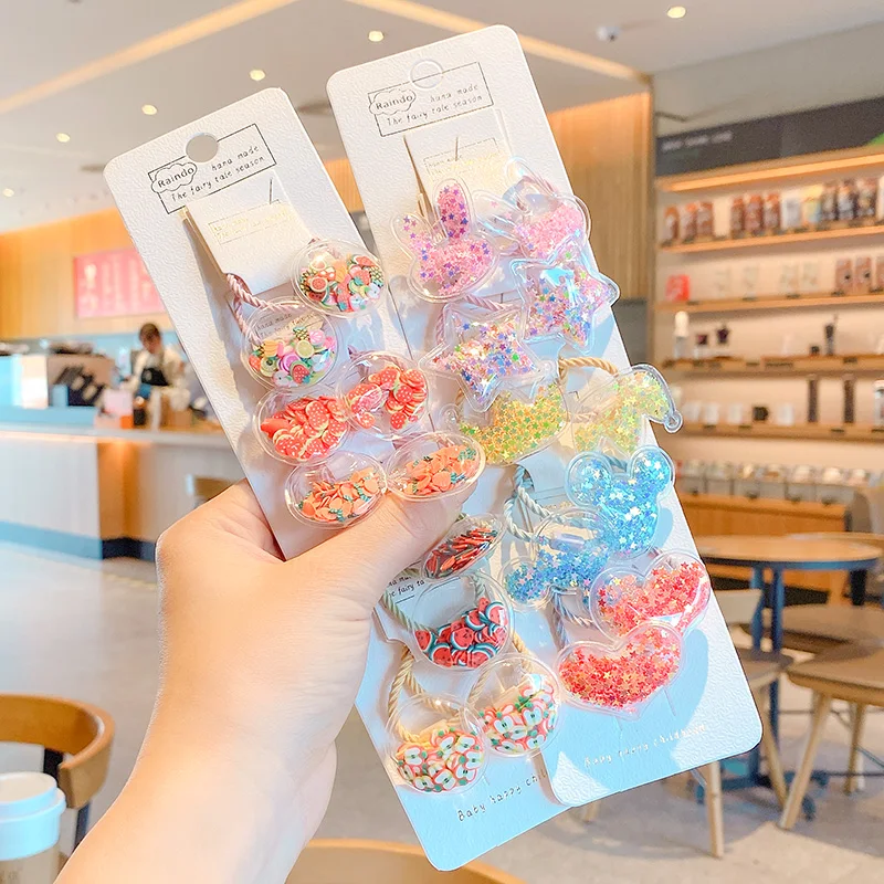 

2/10/20 Pcs/Set Children Cute Cartoon Fresh Fruit Elastic Hair Bands Girls Baby Lovely Rubber Bands Gift Kids Hair Accessories