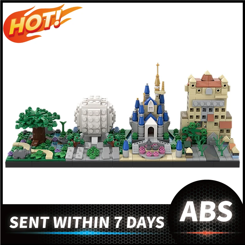 

MOC Magic Castle World Skyline View Model 688pcs Building Blocks Diy Toys Bricks Educational Christmas Gift For Children Kids