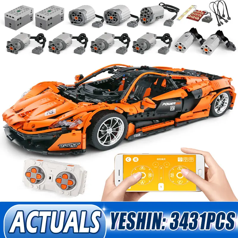 

Игрушечный автомобиль Mould King модель автомобиля 20087 P1, спортивный автомобиль, приложение, радиоуправляемая модель автомобиля, строительные б...