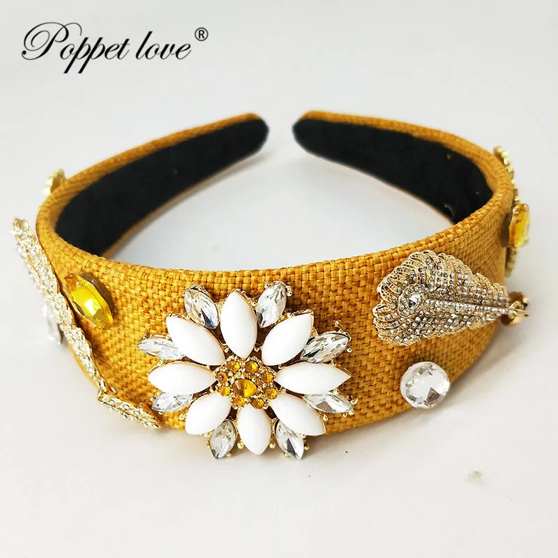 Аксессуары для волос жемчужный женский обруч корейский Оранжевый цвет ткань