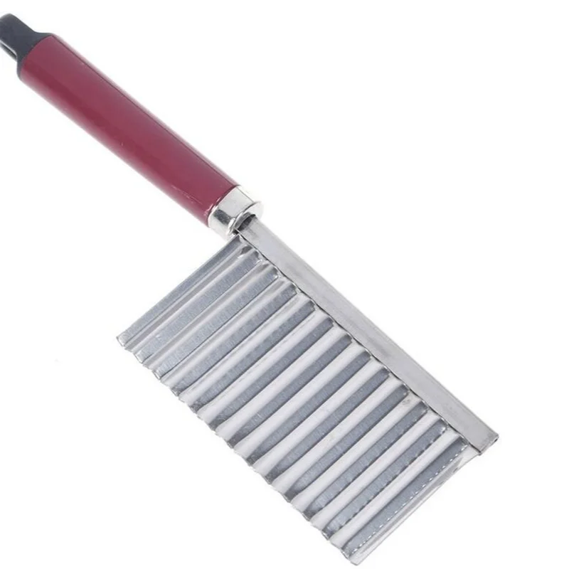

Stainless Steel Potato Chip Slicer Dough Vegetable Fruit Crinkle Wavy Slicer Knife Potato Cutter Chopper French Fry Maker