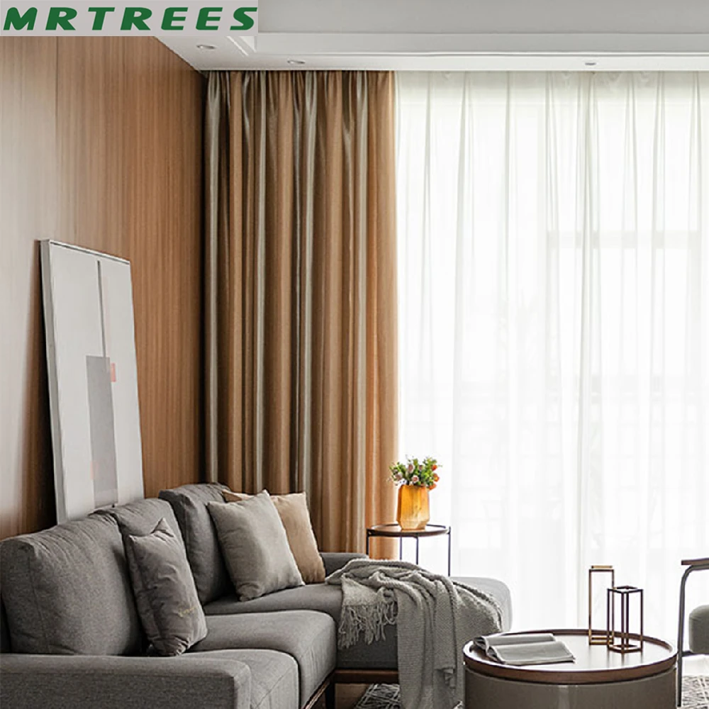 Светонепроницаемые шторы для гостиной современные полосатые готовые занавески