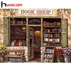 Huacan, полная квадратнаякруглая Алмазная вышивка, мозаика, магазин книг, 5D алмазная живопись, пейзаж модульные картины, украшение для дома
