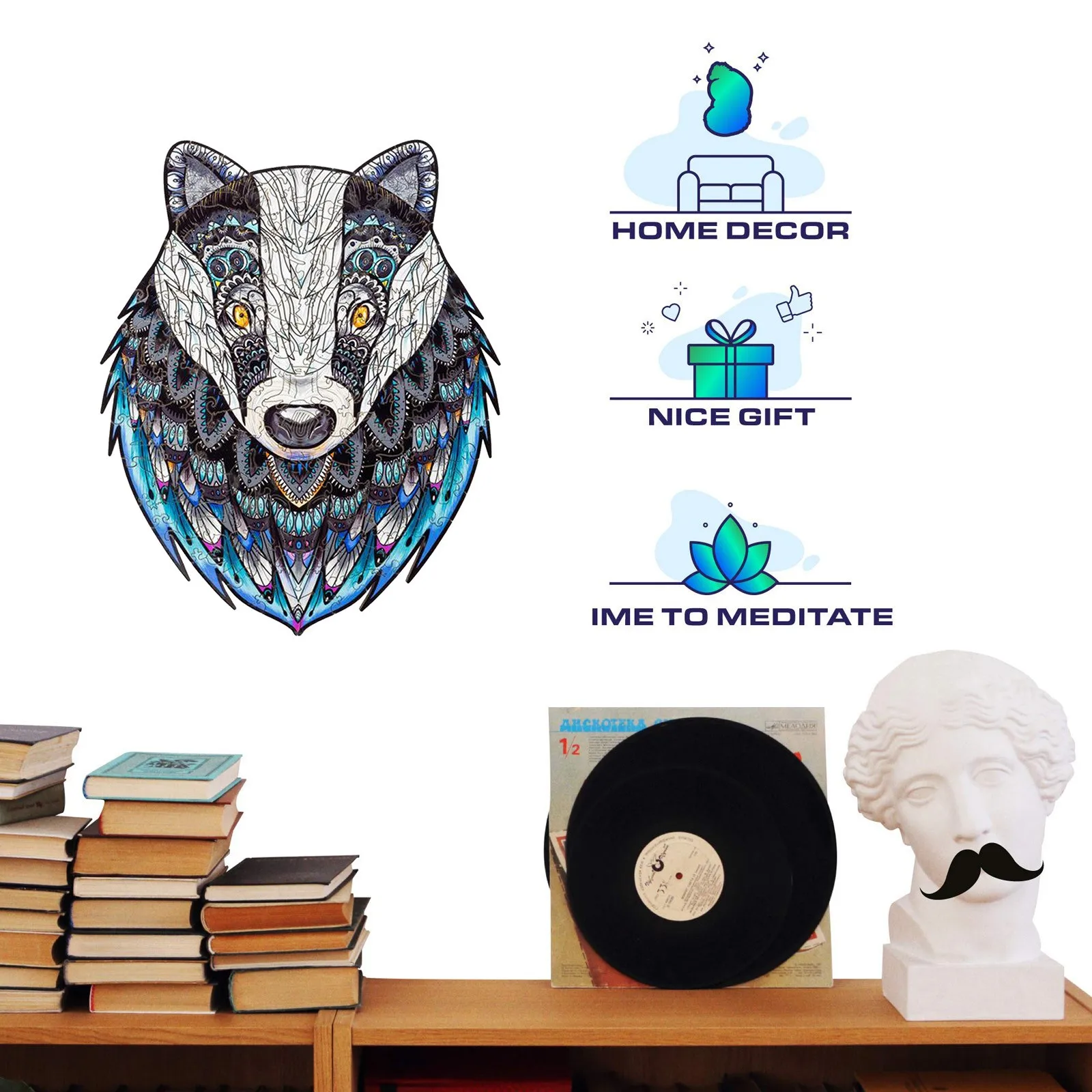 Пазл детский деревянный игрушка для раннего развития цветной медведь