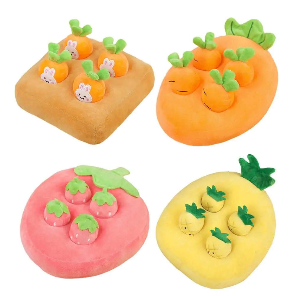 

Плюшевая игрушка для домашних животных, игрушка в виде рыба, ананаса, клубники, фруктов, овощей, полевых грибов, табафель, игра для сбора медл...