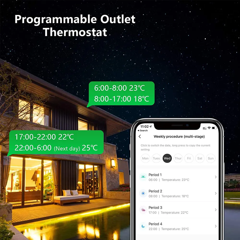 Nashone Wifi Thermostat 220V Tuya Smart Temperature Controller Floor for Water/Gas Boile Work with Alexa | Обустройство дома